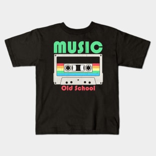 Tribute to Legends of Old School Music - Retro Cassette Tape Design Kids T-Shirt